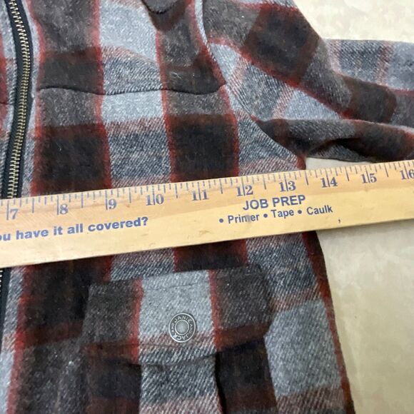 Janie & Jack Sherpa Plaid zip up Bomber Jacket Toddler Size 3/4 brown wool blend - Picture 12 of 14